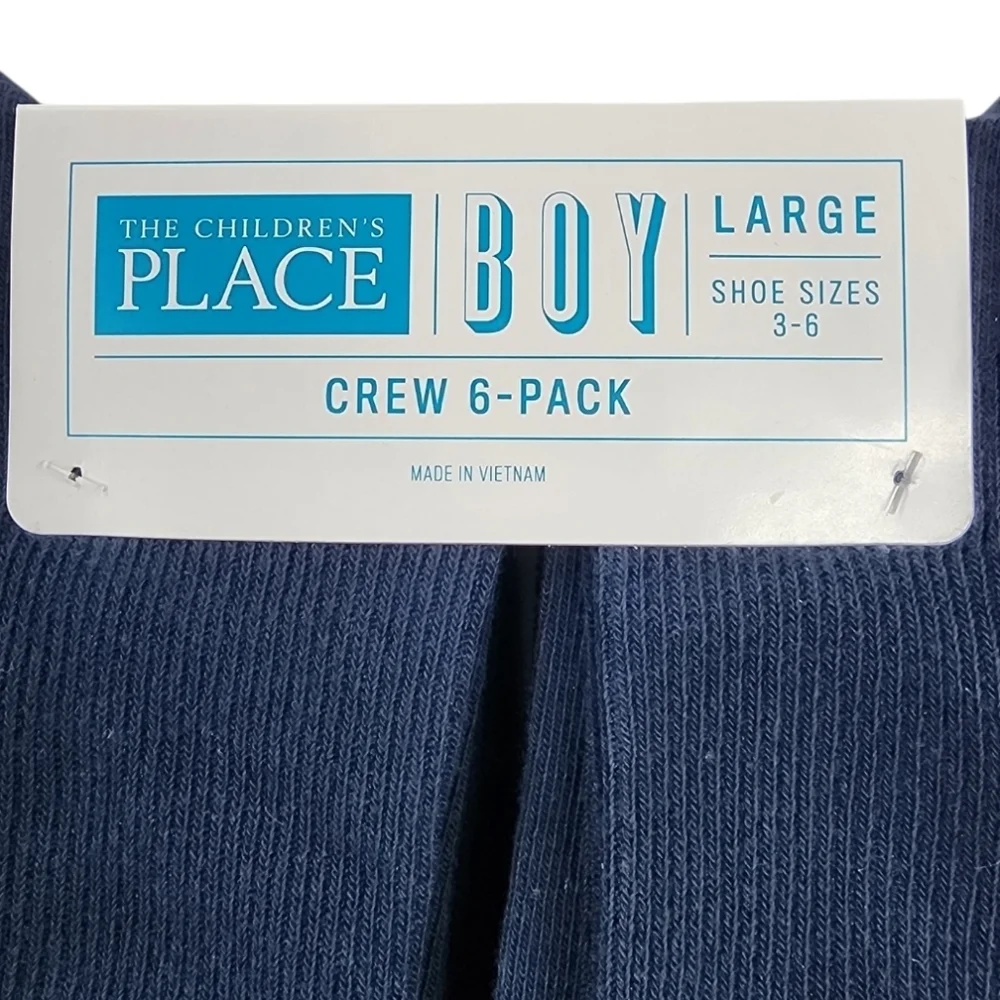 6pc Children's Place Navy Crew Socks, Size 3-6 *NWT*
